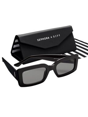 SEPHORA x DIFF Black Rectangular Sunglasses